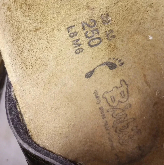 Birkenstock Birki's Metallic Bronze Snakeskin Gladiator Slide On Sandals - Picture 11 of 11